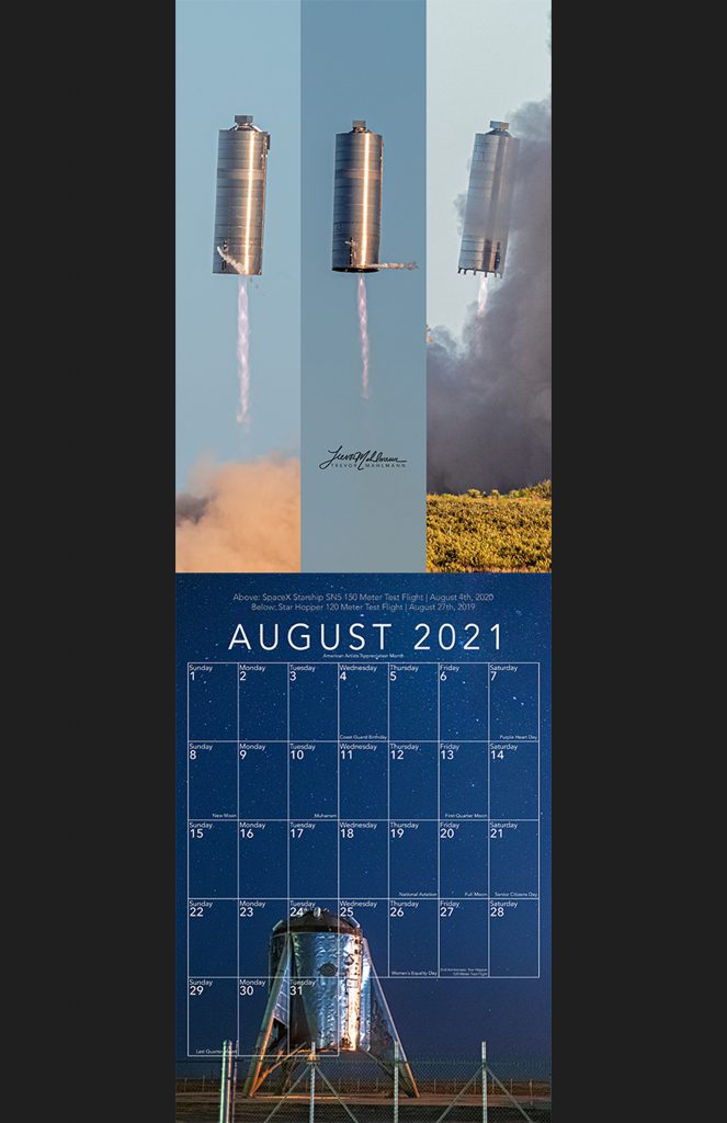 Trevor's 2021 Calendar | Starship Edition - Image 9