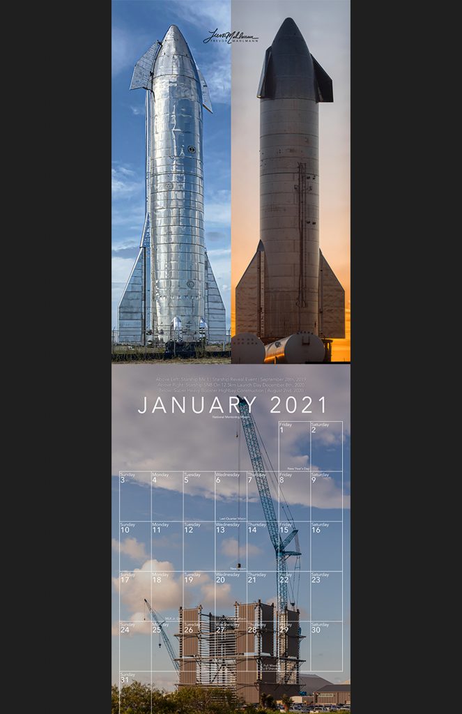 Trevor's 2021 Calendar | Starship Edition - Image 2