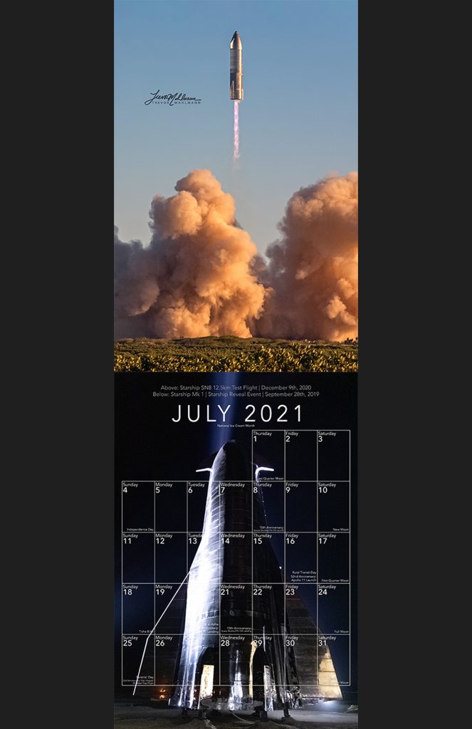 Trevor's 2021 Calendar | Starship Edition - Image 8