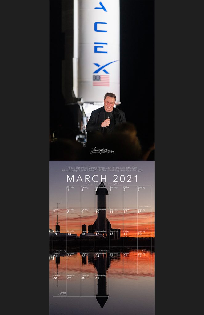 Trevor's 2021 Calendar | Starship Edition - Image 4